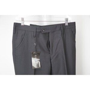 Gucci Solid Black Woven 100% Wool Mens Dress Pants Sz 46 NEW